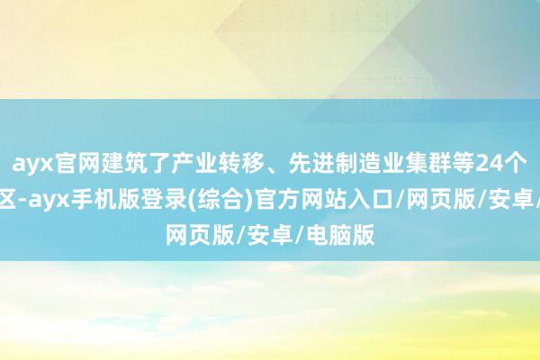 ayx官网建筑了产业转移、先进制造业集群等24个特质专区-ayx手机版登录(综合)官方网站入口/网页版/安卓/电脑版