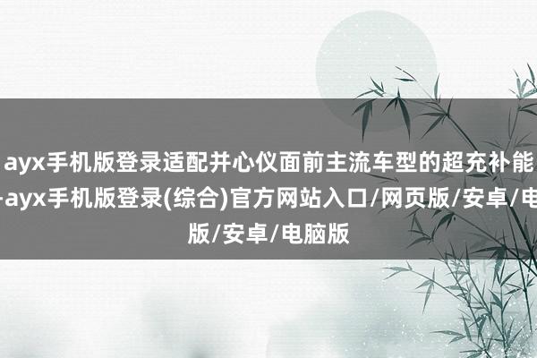 ayx手机版登录适配并心仪面前主流车型的超充补能需求-ayx手机版登录(综合)官方网站入口/网页版/安卓/电脑版