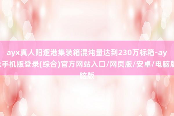 ayx真人阳逻港集装箱混沌量达到230万标箱-ayx手机版登