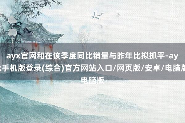 ayx官网和在该季度同比销量与昨年比拟抓平-ayx手机版登录